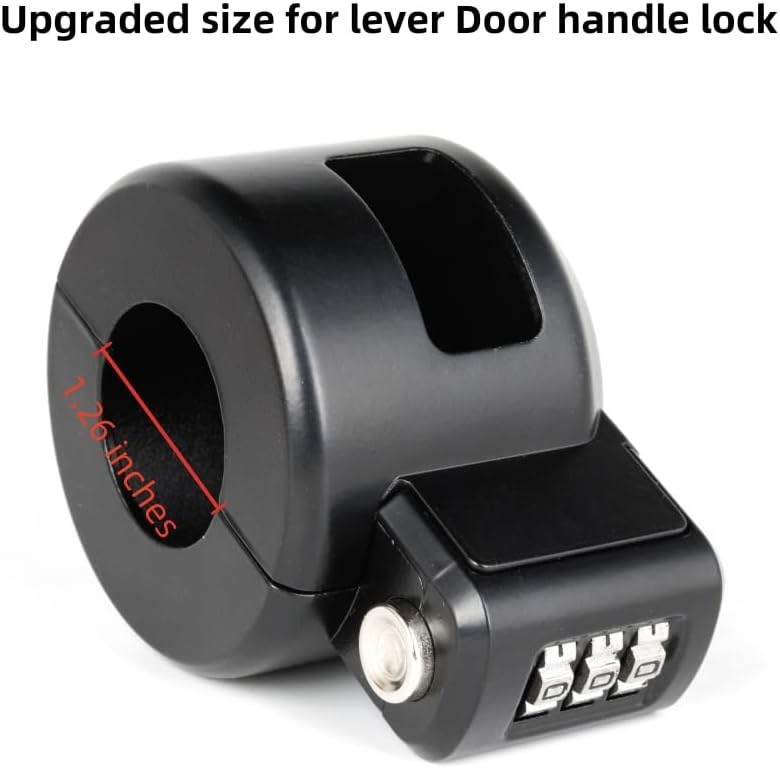 PUGED Keyed Door Handle Lockout Device Cover with Code to Disable Access to Keyhole Combination Lock for Bedroom from Outside Only Fits Handle Lock with Long Connecting Shaft Please Measure Before Order - Image 4